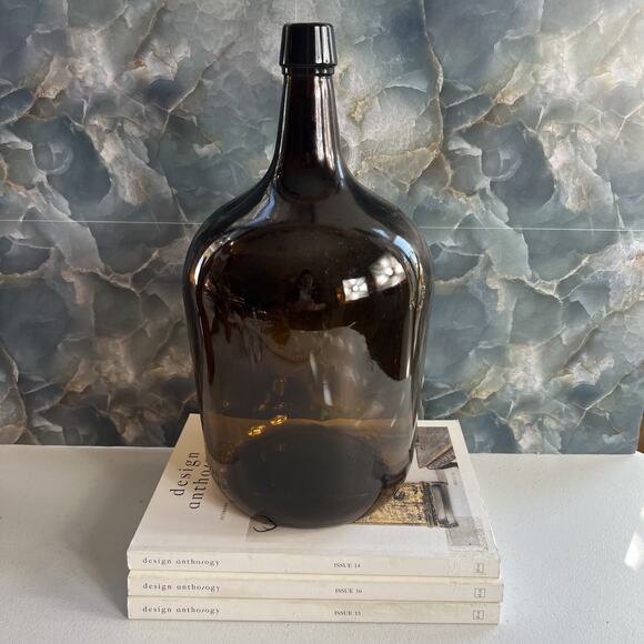 Large Brown Glass 14 in Tall Carboy Wine Bottle